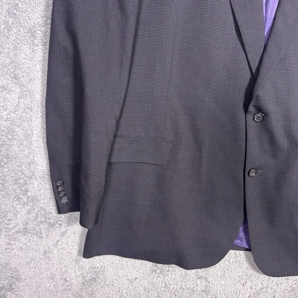 Jack Victor Sport Coat Men 52L Reflex Stretch Wool Lennox CT Micro Check Blazer